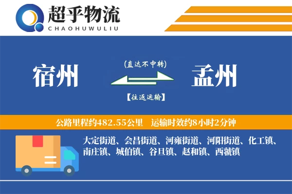 宿州到孟州物流专线