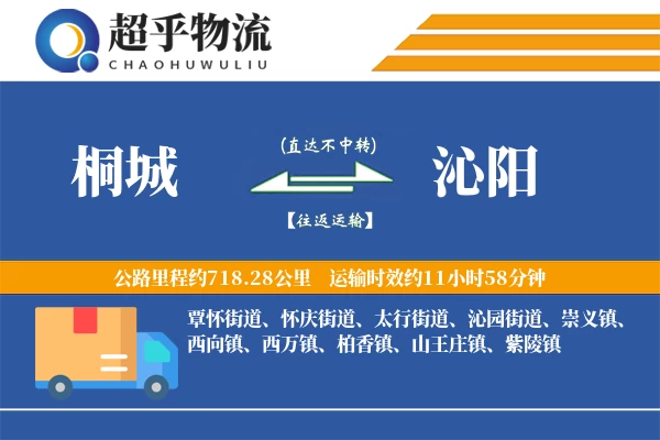 桐城到沁阳物流专线