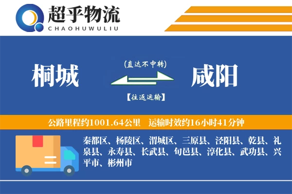 桐城到咸阳物流专线