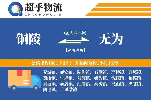 铜陵到无为物流专线