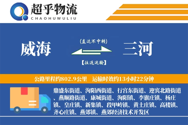 威海到三河物流专线