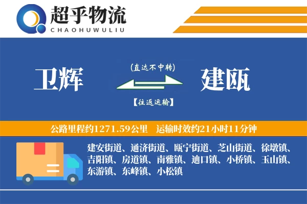 卫辉到建瓯物流专线