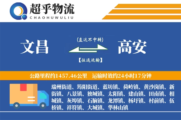 文昌到高安物流专线
