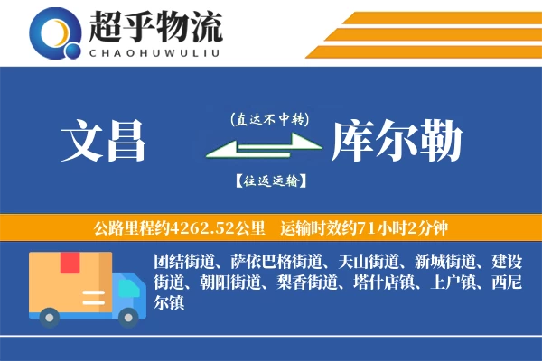 文昌到库尔勒物流专线