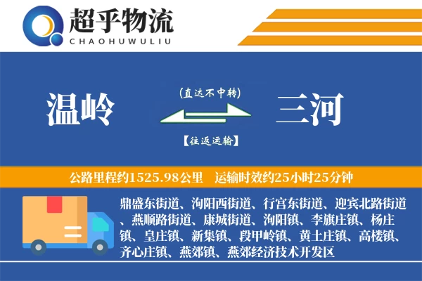 温岭到三河物流专线