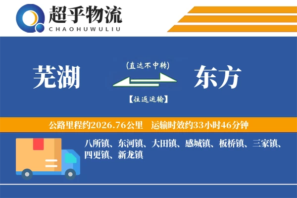 芜湖到东方物流专线