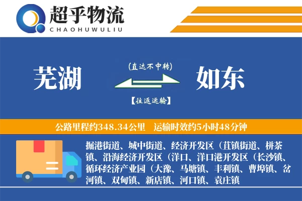 芜湖到如东物流专线