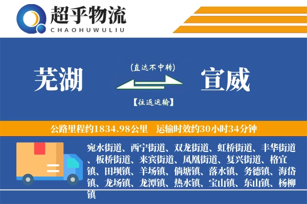 芜湖到宣威物流专线