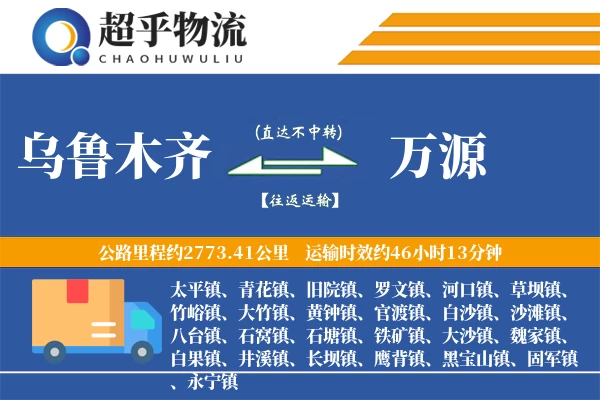 乌鲁木齐到万源物流专线