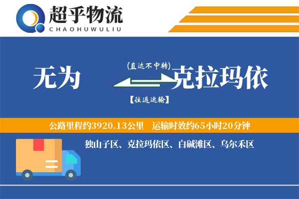 无为到克拉玛依物流专线