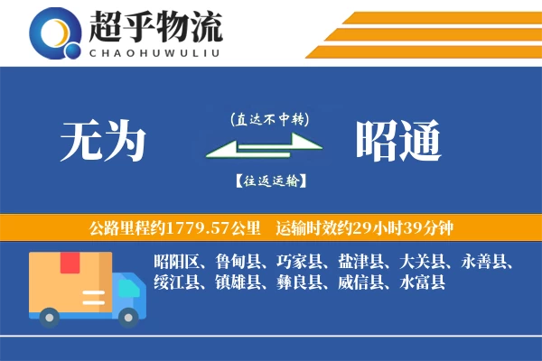 无为到镇雄县物流公司