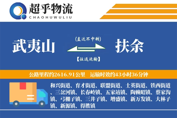 武夷山到扶余物流专线