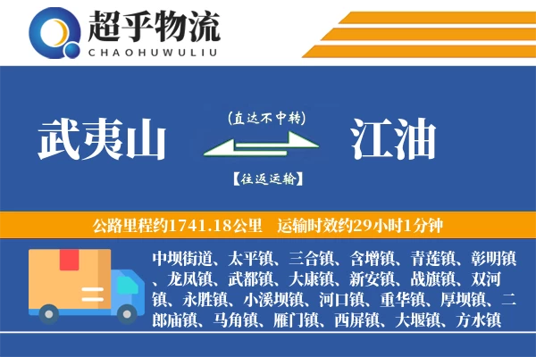 武夷山到江油物流专线