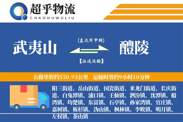 武夷山到醴陵物流专线