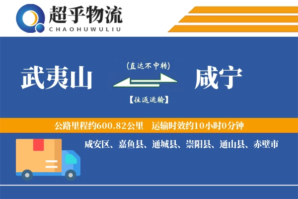 武夷山到咸宁物流专线