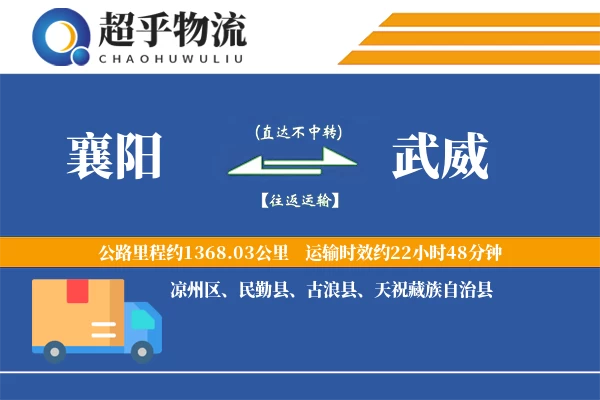 襄阳到武威物流专线