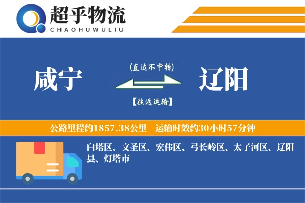 咸宁到辽阳物流专线