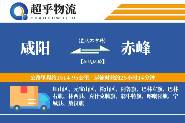 咸阳到赤峰物流专线