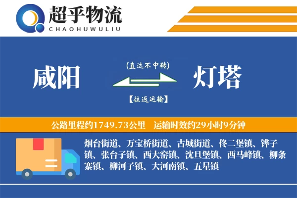 咸阳到灯塔物流专线