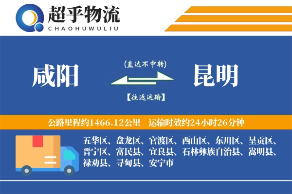 咸阳到石林县物流公司