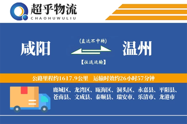 咸阳到温州物流专线