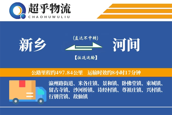 新乡到河间物流专线