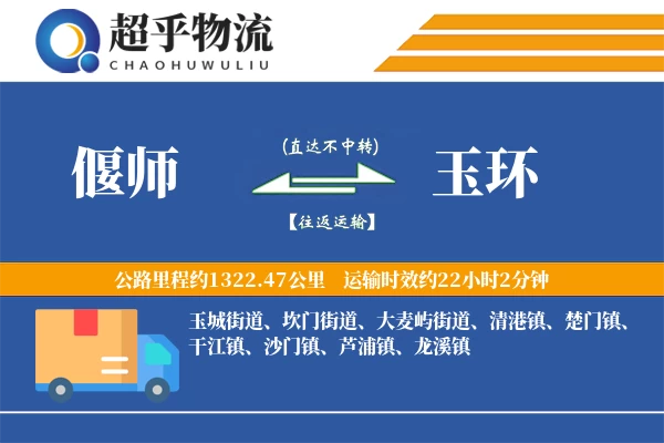 偃师到玉环物流专线