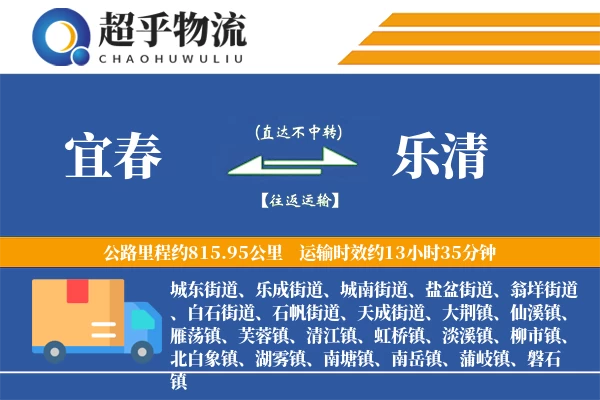 宜春到乐清物流专线