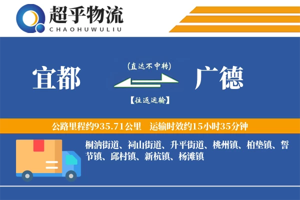 宜都到广德物流专线