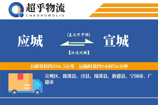 应城到宣城物流专线