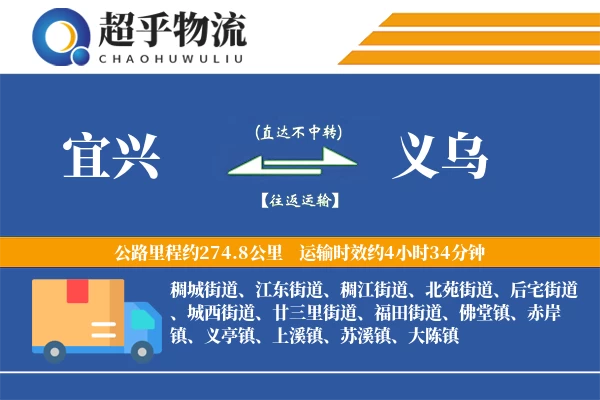 宜兴到义乌物流专线