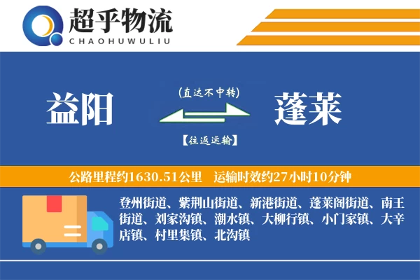 益阳到蓬莱物流专线