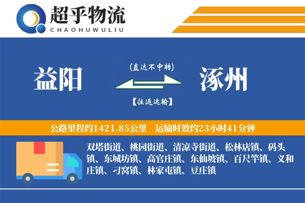 益阳到涿州物流专线