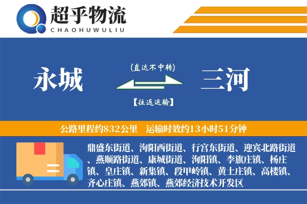 永城到三河物流专线