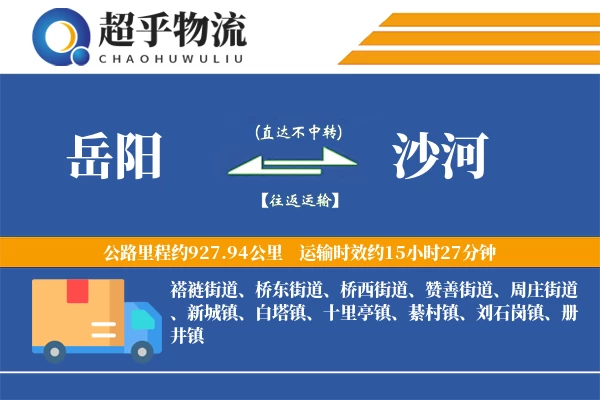 岳阳到沙河物流专线