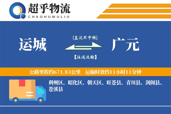 运城到广元物流专线