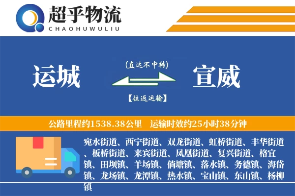 运城到宣威物流专线