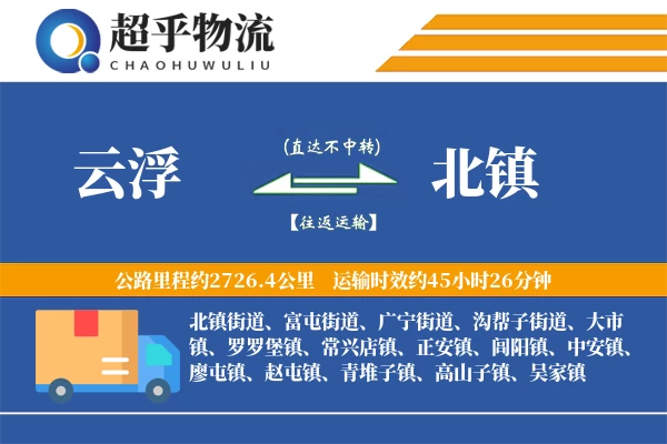 云浮到北镇物流专线