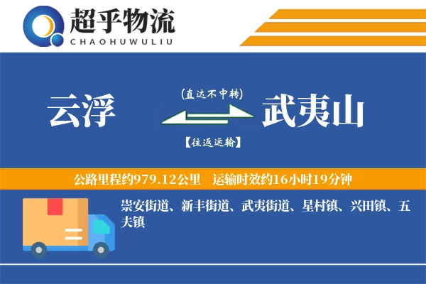 云浮到武夷山物流专线
