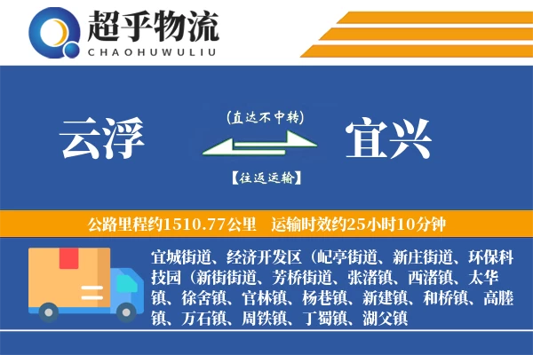 云浮到宜兴物流专线