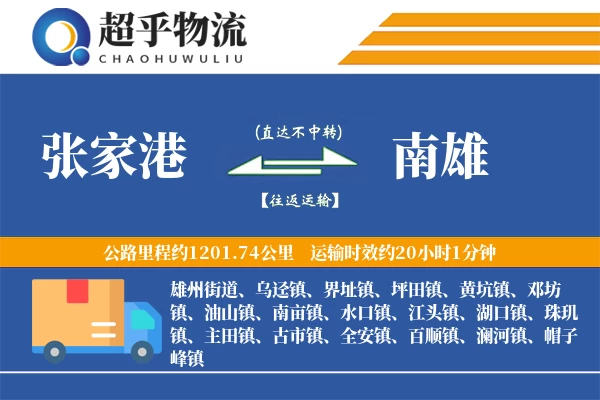 张家港到南雄物流专线