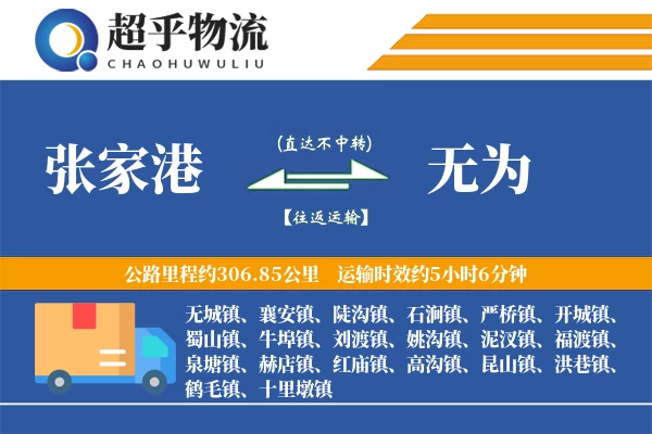 张家港到无为物流专线