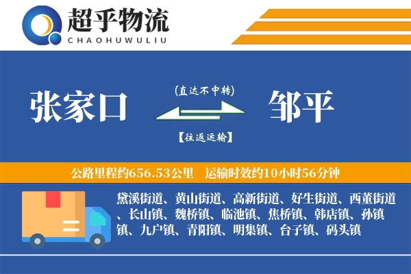 张家口到邹平物流专线