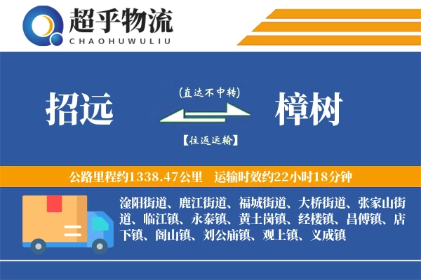 招远到樟树物流专线