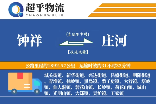 钟祥到庄河物流专线