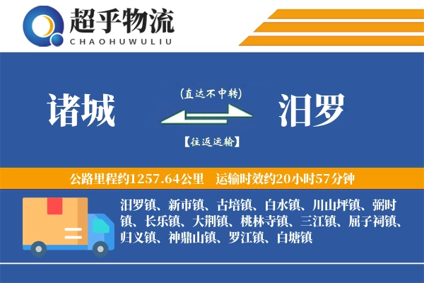 诸城到汨罗物流专线