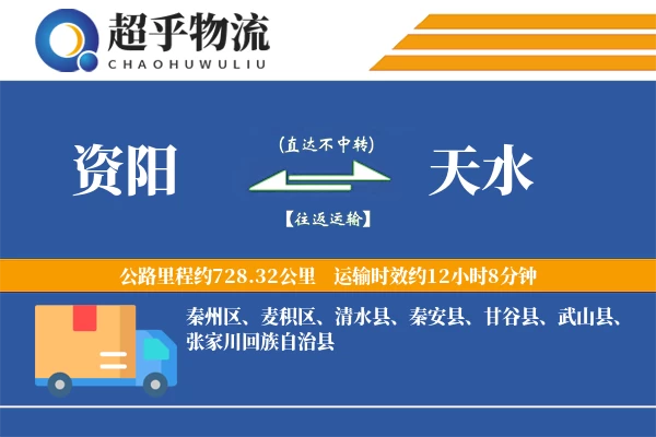 资阳到天水物流专线